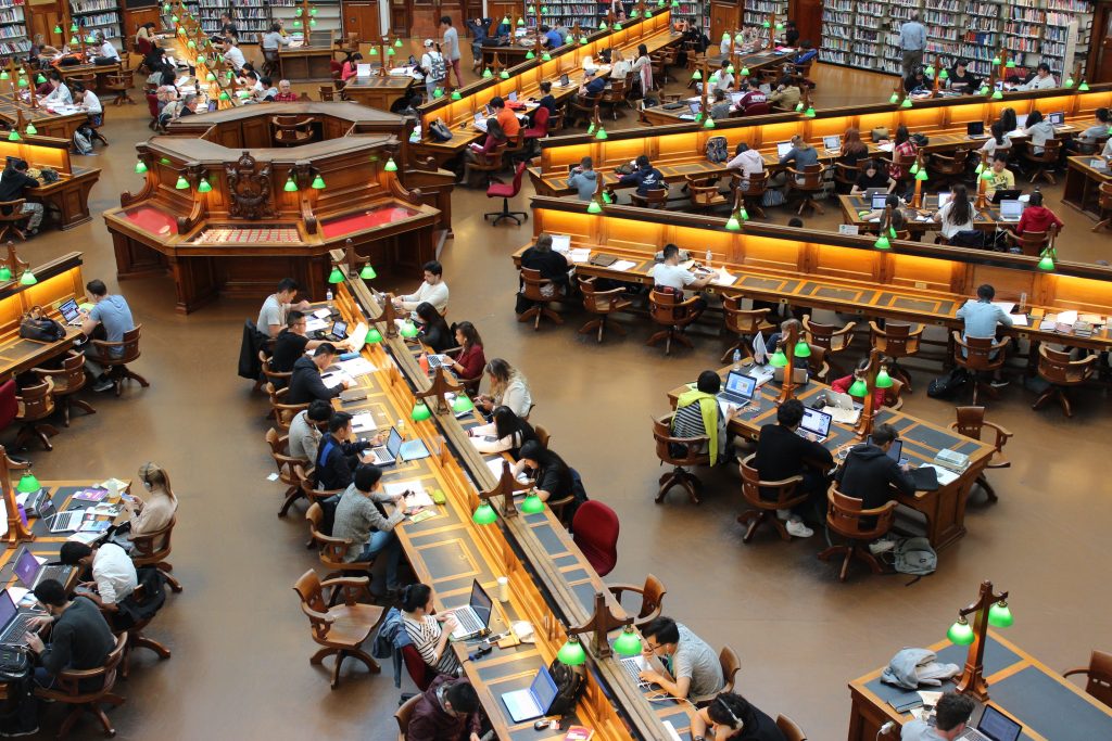 study life balance for students - hall full of students